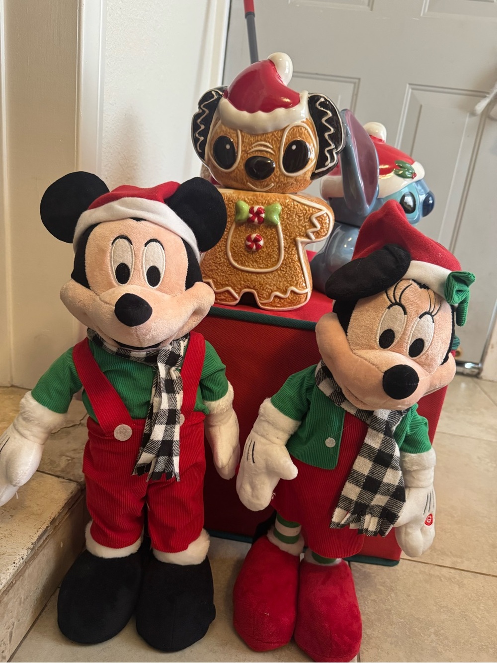Holiday Disney Mickey & Minnie Plush- Red & Green greeters Christmas